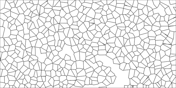 Geometric Polygonal Tessellation Black Outline on White Background Abstract Network Pattern vector illustration