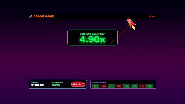 A sophisticated sports betting interface depicting a stylized rocket ascending through a deep purple cosmic void as a neon multiplier accelerates the potential winnings