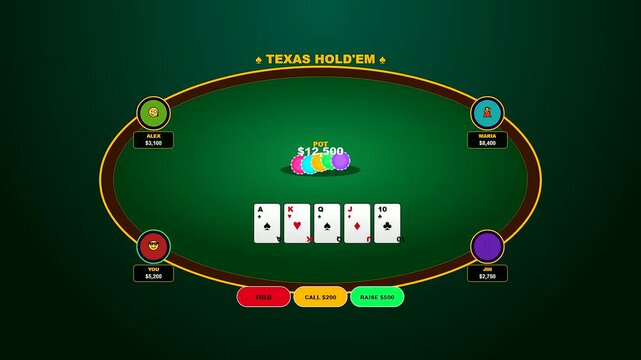 This sophisticated Sports Betting Interface illustrates the methodical unveiling of community cards during a high stakes strategic card game played on virtual green felt