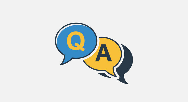 Question and answer speech bubbles in a modern graphic silhouette