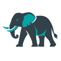 Obraz premium A stylish 2D illustration of a majestic elephant silhouette