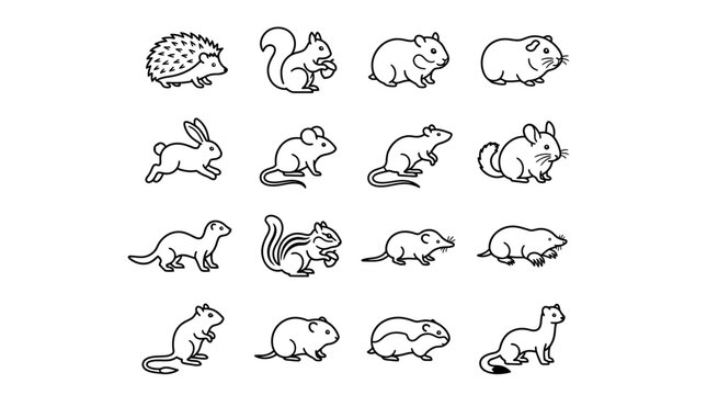 Collection of various rodent animals.