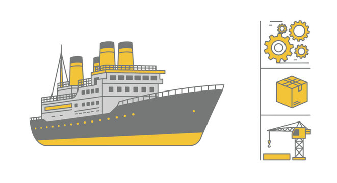 Large Ocean Liner Ship Vessel.