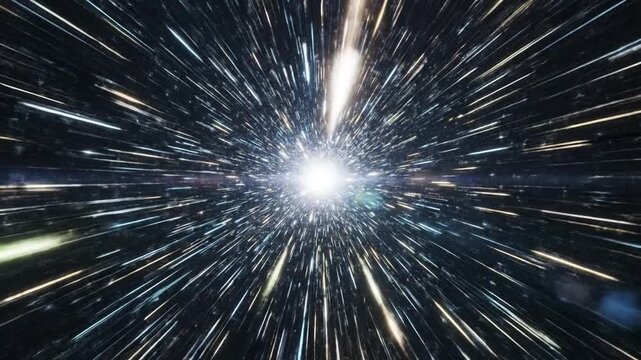 Cosmic Tunnel Vision: The captivating visual, showcasing a dynamic journey through a luminous tunnel, offering a feeling of speed, vastness, and limitless exploration.