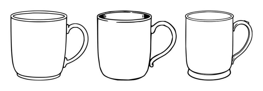 Copper mule mug set with black line art on white background featuring copper hue, mug silhouette, handle design with vintage style and coaster