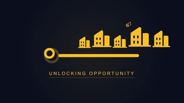 Unlocking Opportunity with City Buildings and Progress Bar Animation