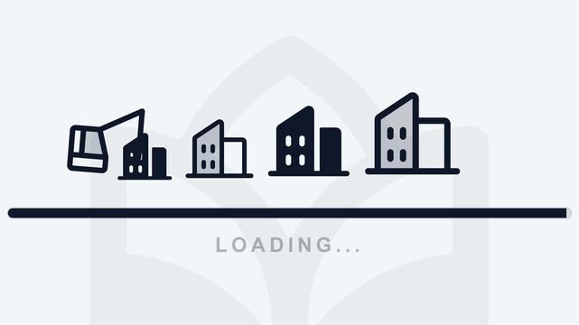City Building Loading Animation for Progress Indicator Development