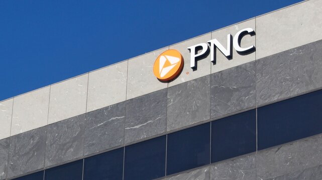 PNC Bank signage on side of corporate office building, Tucson, Arizona, United States - April 20, 2026
