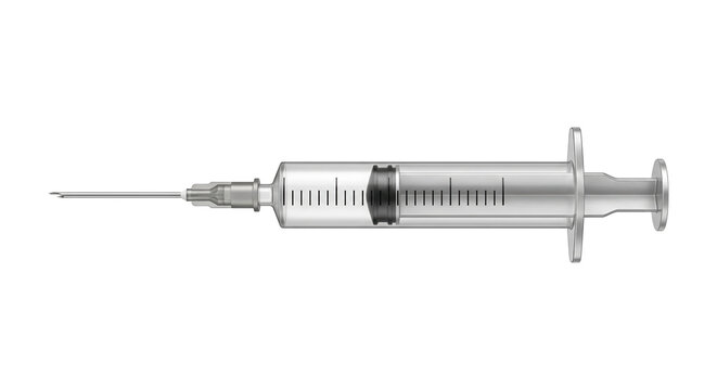 Medical Syringe with Needle Isolated PNG with Transparent Background