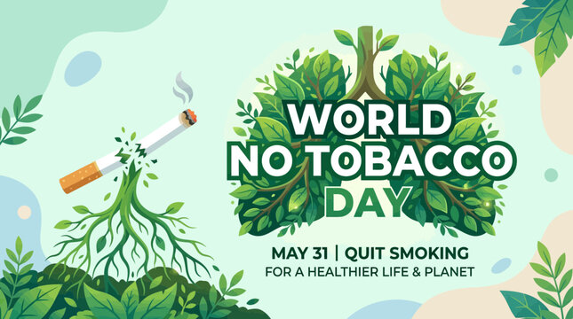 World No Tobacco Day Illustration for May 31 Quit Smoking Campaign