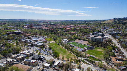 Aerial view of campus in boulder colorado  © Obsidia Media