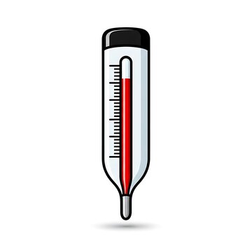 Thermometer with rising red temperature.