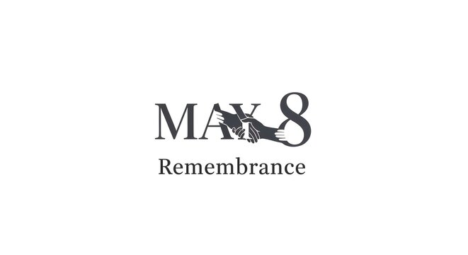 A minimalist text-based image, commemorating remembrance, with typography including a plane icon