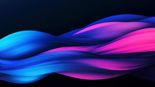 Abstract Colorful Waves: Dynamic and fluid forms in vibrant hues of blue and pink weave and flow across the canvas, creating an engaging visual experience. 