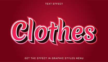 Bright neon text effect with the word clothes on a red background vector illustration. Stylish neon typography showcasing the word clothes, ideal for fashion, advertising, or marketing projects with v © Md