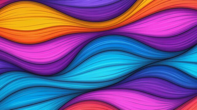 Colorful Flowing Waves: An abstract tapestry of vibrant, undulating waves in a spectrum of vivid hues that evokes a sense of fluid movement and artistic expression.