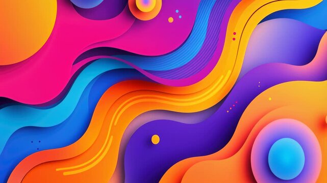 Abstract Composition of Colors and Shapes: A captivating design featuring a vibrant and dynamic arrangement of layered shapes and vivid colors.