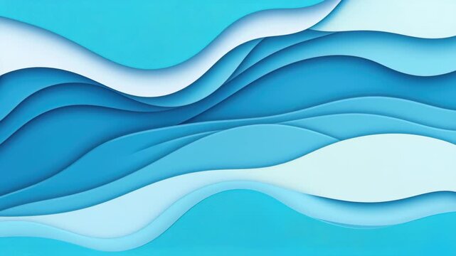 Oceanic Serenity: A mesmerizing, layered paper art composition emulating the ocean's calming waves, the image evokes a sense of tranquil immersion in the sea. 