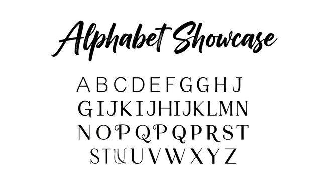 Alphabet Letters Displayed in Black.