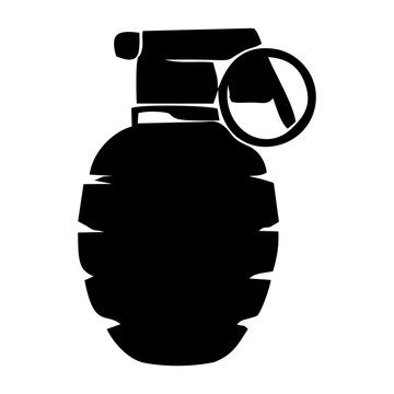 Black Silhouette of a Grenade Icon.