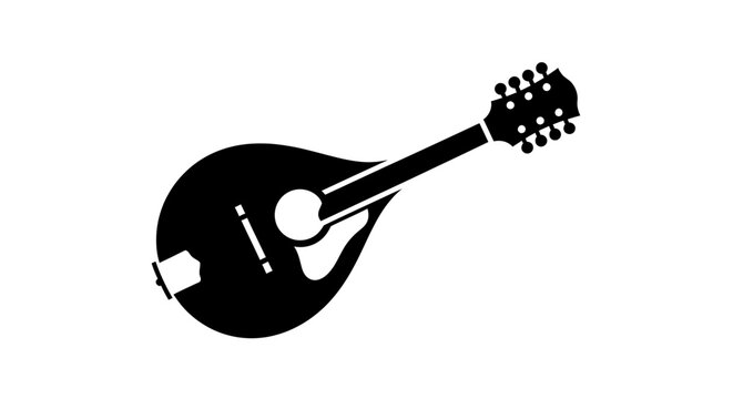 Mandolin Folk String Instrument Silhouette Icon