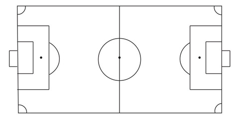 Football fields top view. Soccer grass fields with chalk lines. Green grass field background. Vector Football - Soccer Field. Scheme and marking of the football field, soccer field. © ibra