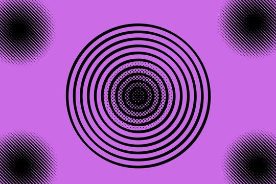 cercles concentriques, abstrait, noir et blanc, vortex, spirale, illusion d&rsquo;optique, halftone, graphisme, design, hypnotique, tunnel, g&eacute;om&eacute;trique, motif, art optique, Op Art