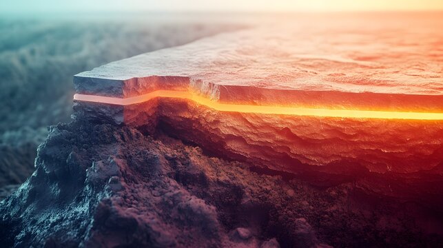 A cross-sectional view of the underground mantle