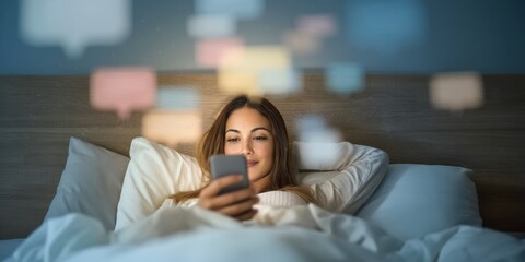 Fototapeta premium Digital Social Connection on Smartphone | Modern Messaging Concept