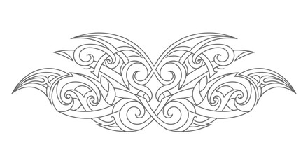 Fototapeta premium Intricate Celtic Knot Design Element, Tribal Tattoo Art, Black and White Vector