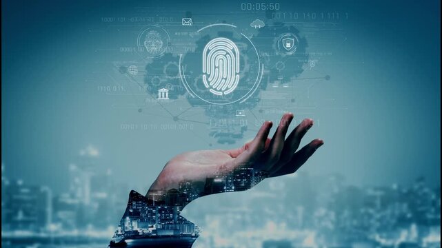 Biometric fingerprint identification and cybersecurity system ensuring secure access, identity verification, cloud data protection, and digital safety Marrow