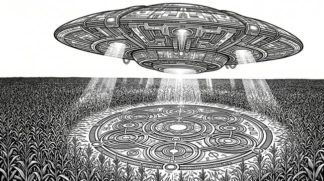 Mysterious Crop Circle Discovery with Hovering UFO