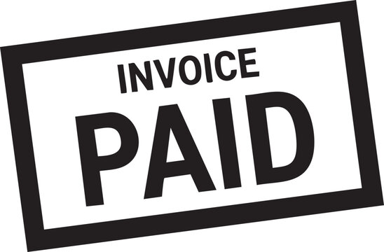Paid invoice stamp with debt paid confirmation approved financial