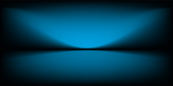 Abstract gradient podium background. blue empty 3d studio backdrop. Clean scene for product presentation mockup template. Vector illustration.