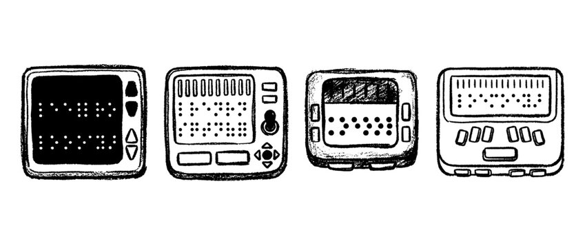 braille display , chalk texture vector set