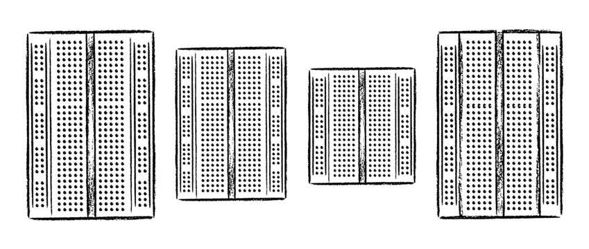 breadboard , chalk texture vector set