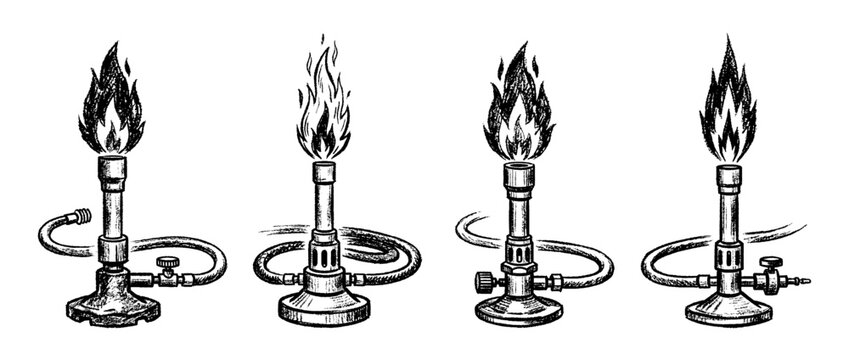 bunsen burner , chalk texture vector set