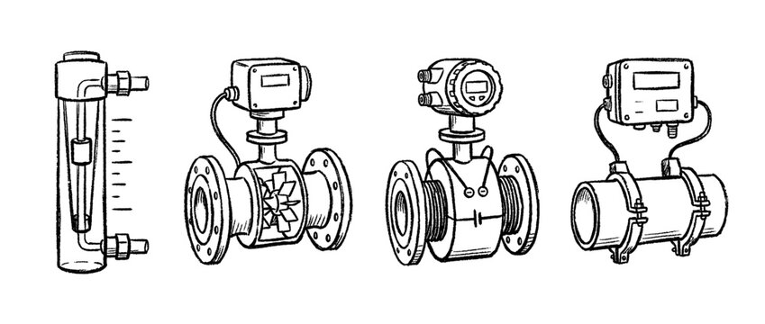 flow meter , chalk texture vector set