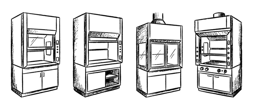 fume hood , chalk texture vector set
