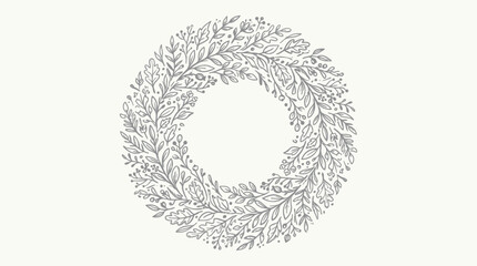 Fototapeta premium Elegant hand drawn floral wreath illustration.