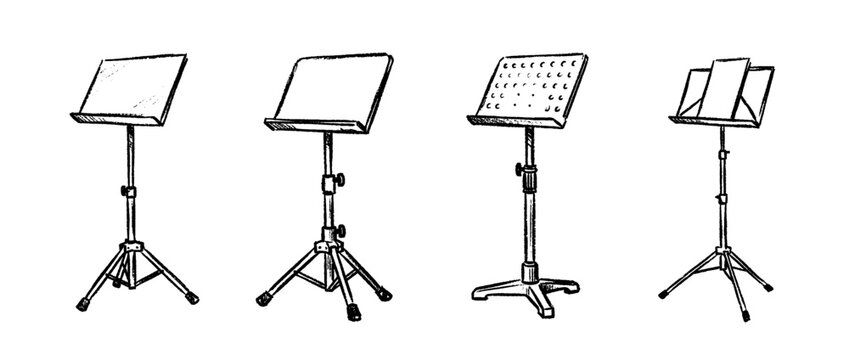 music stand , chalk texture vector set