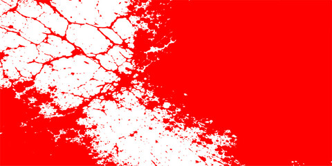 Naklejka premium A grunge red abstract background featuring realistic red blood cells and artistic red paint splashes with ink splatters and dripping stain textures in a creative vector illustration design