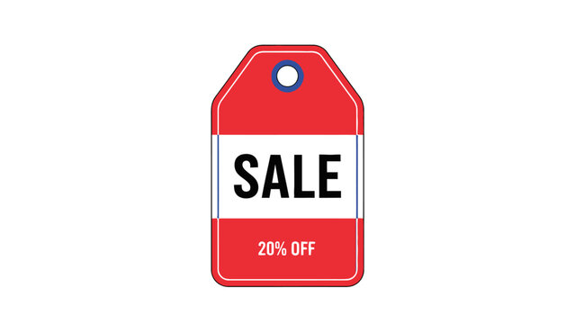 Red Sale Tag Label.