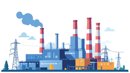 Obraz premium oil industrial plant with smoke stacks