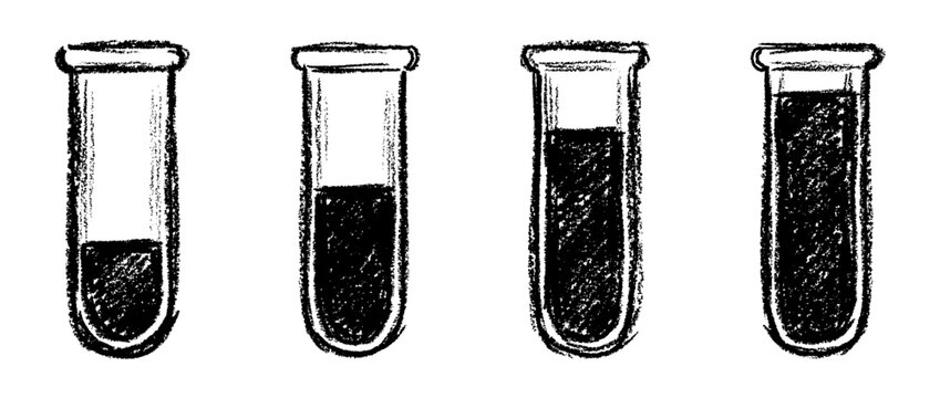test tube , chalk texture vector set