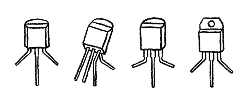 transistor , chalk texture vector set