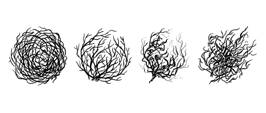 tumbleweed , chalk texture vector set