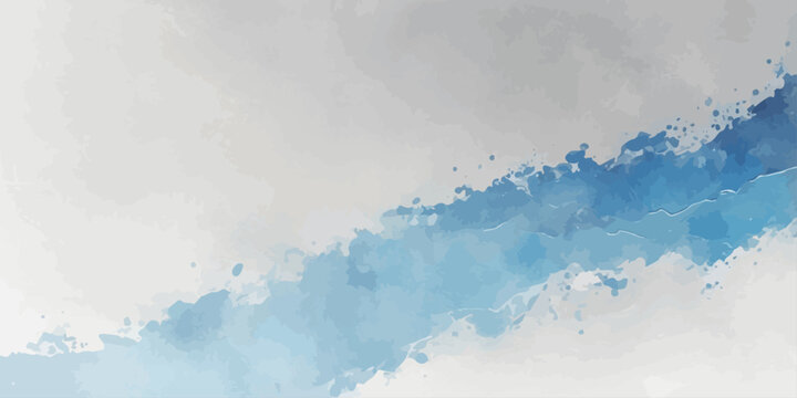 Abstract blue grunge watercolor background featuring white clouds and a soft paper texture that captures the bright sunlight of a clear summer sky