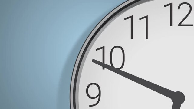 Animated illustration of an Analog wall clock spinning animation through the hours.