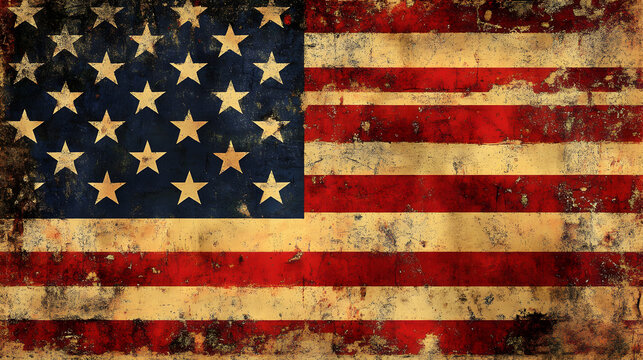 Worn american flag ripples slowly in this cinematic motion footage showcasing historical patriotism and classic national spirit pride